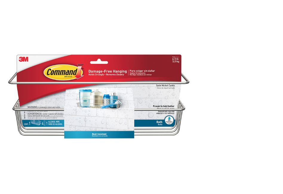 Command Shower Caddy Satin Nickel 1 Prep Wipe 4 Large Water 2