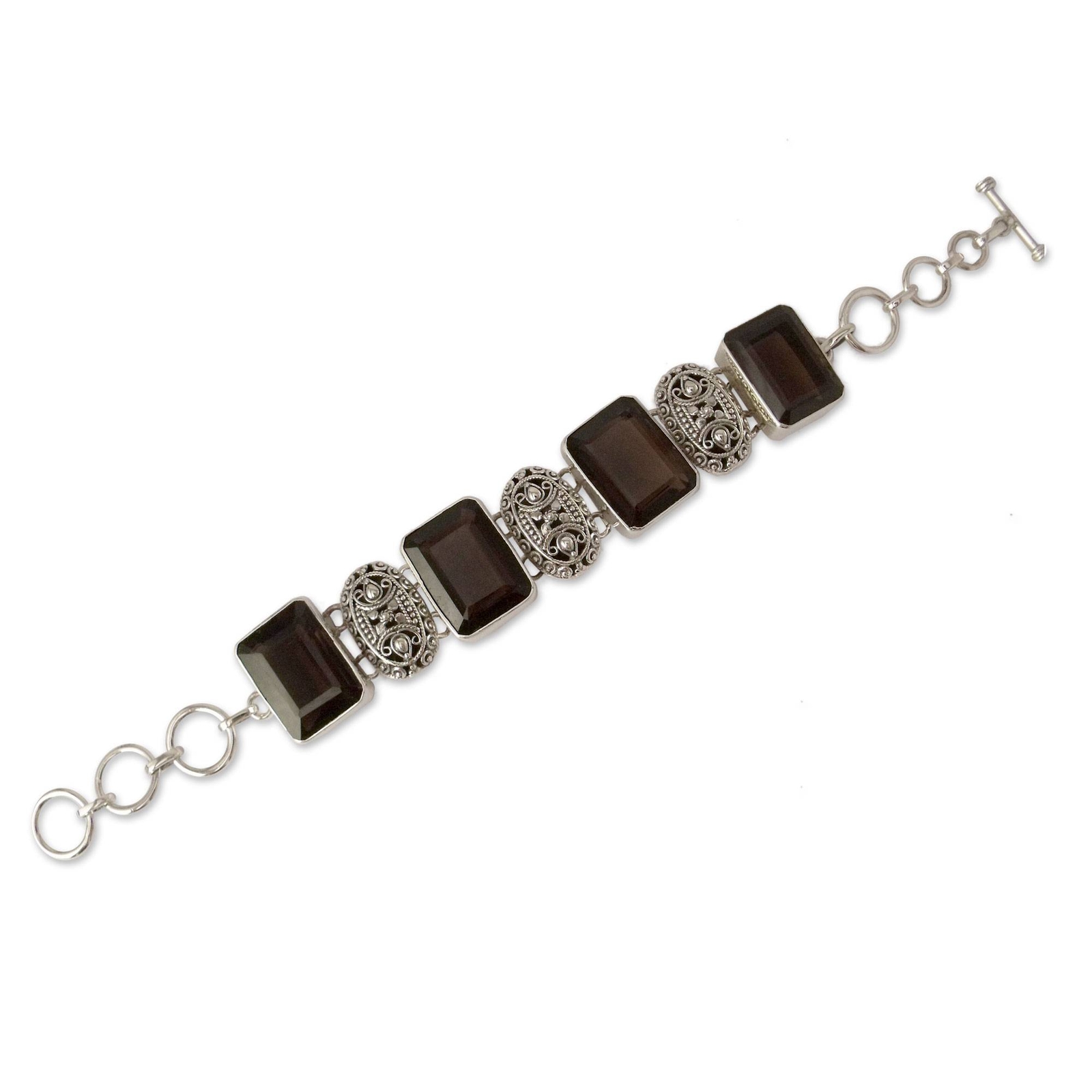 Smoky Quartz Bracelet In Sterling Silver
