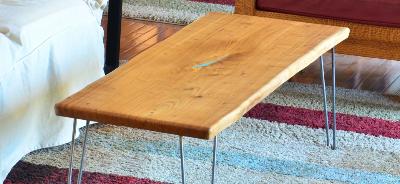 Coffee Table Handmade Natural American Elm Wood Slab Furniture Picture 1 Of 5