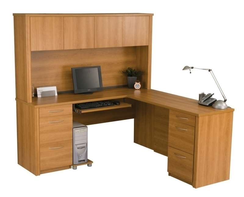Bestar Embassy L Shaped Workstation Kit In Cappuccino Cherry Picture 1 Of