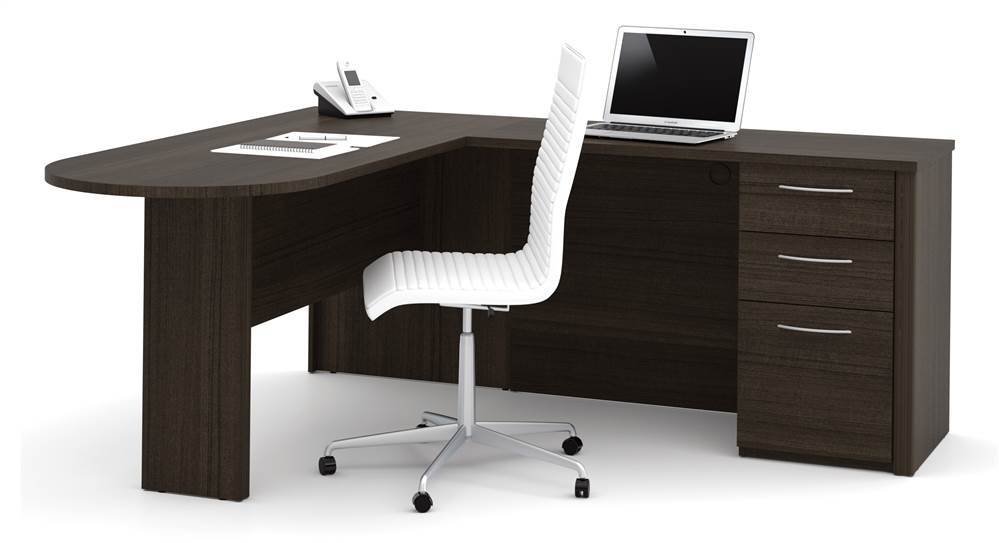 Bestar Embassy 66 L Shaped Desk In Dark Chocolate Picture 1 Of 2