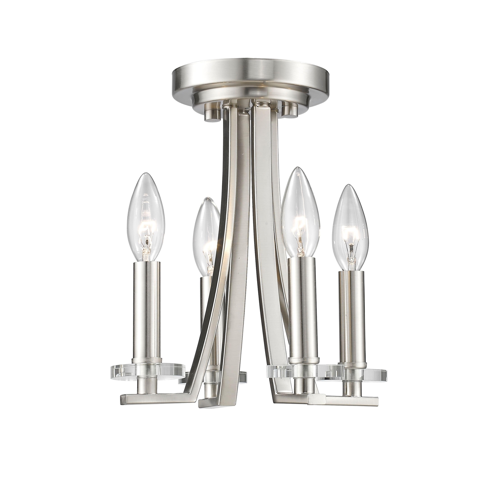 Z Lite Verona 4 Light Semi Flush Mount Lights In Brushed Nickel Ebay Picture 1 Of 2
