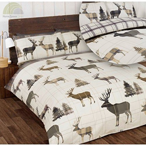 So Soft Flannelette Stag King Size Duvet Cover And 2 Pillowcases So Soft Flannelette Stag King Size Duvet Cover And 2 Pillowcases Bedding Bed Set
