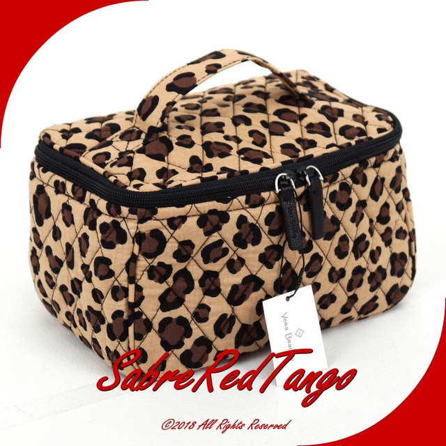Vera Bradley Travel Cosmetic Makeup Case Bag Leopard Print Ebay Picture 2 Of 4