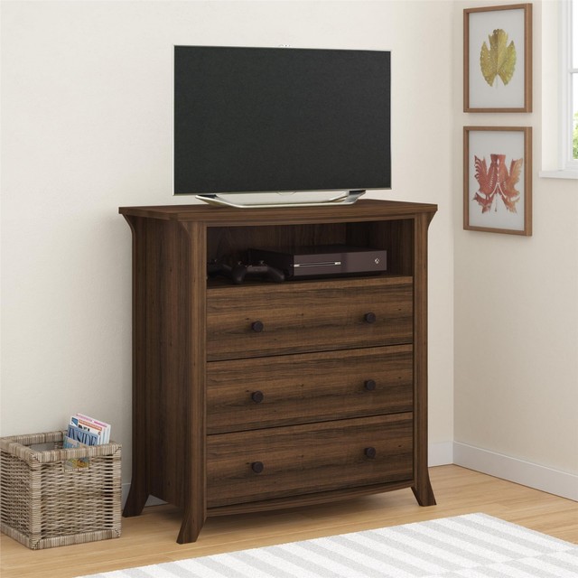 3 Drawer Media Dresser Bedroom Home Furniture Storage Wood Modern 3 Drawer Media Dresser Bedroom Home Furniture Storage Wood Modern Brown Oak