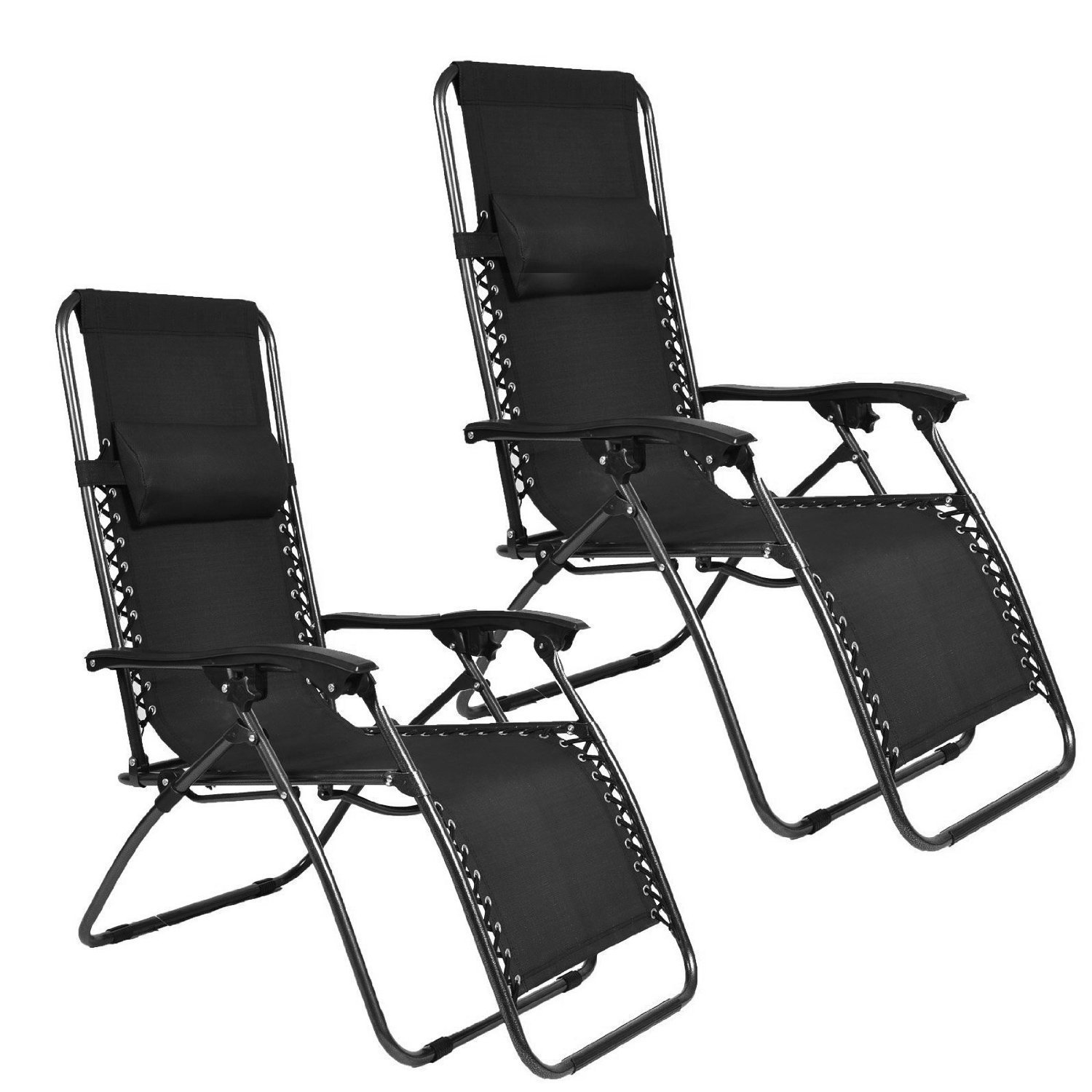 Emmetts Ourdoor Black Zero Gravity Lounge Chair With Pillow Without Picture 1 Of 8