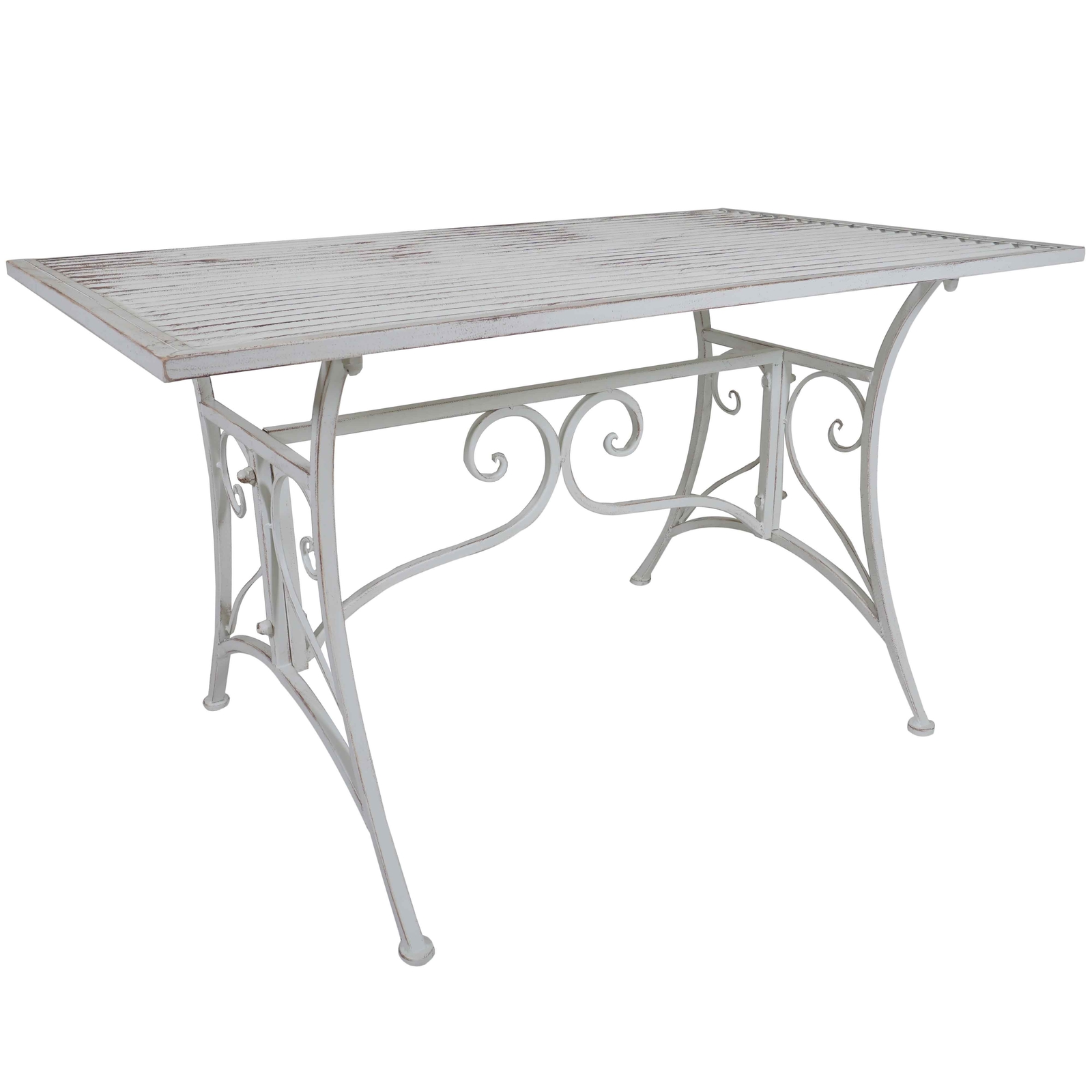Titan Outdoor Rustic White Metal Coffee Table Porch Patio Garden Picture 1 Of 5