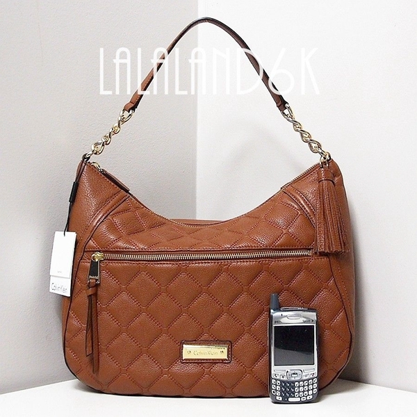 Calvin Klein Ck Luggage Medium Brown Quilted Leather Fringe Hobo Bag Calvin Klein Ck Luggage Medium Brown Quilted Leather Fringe Hobo Bag Handbag Ebay