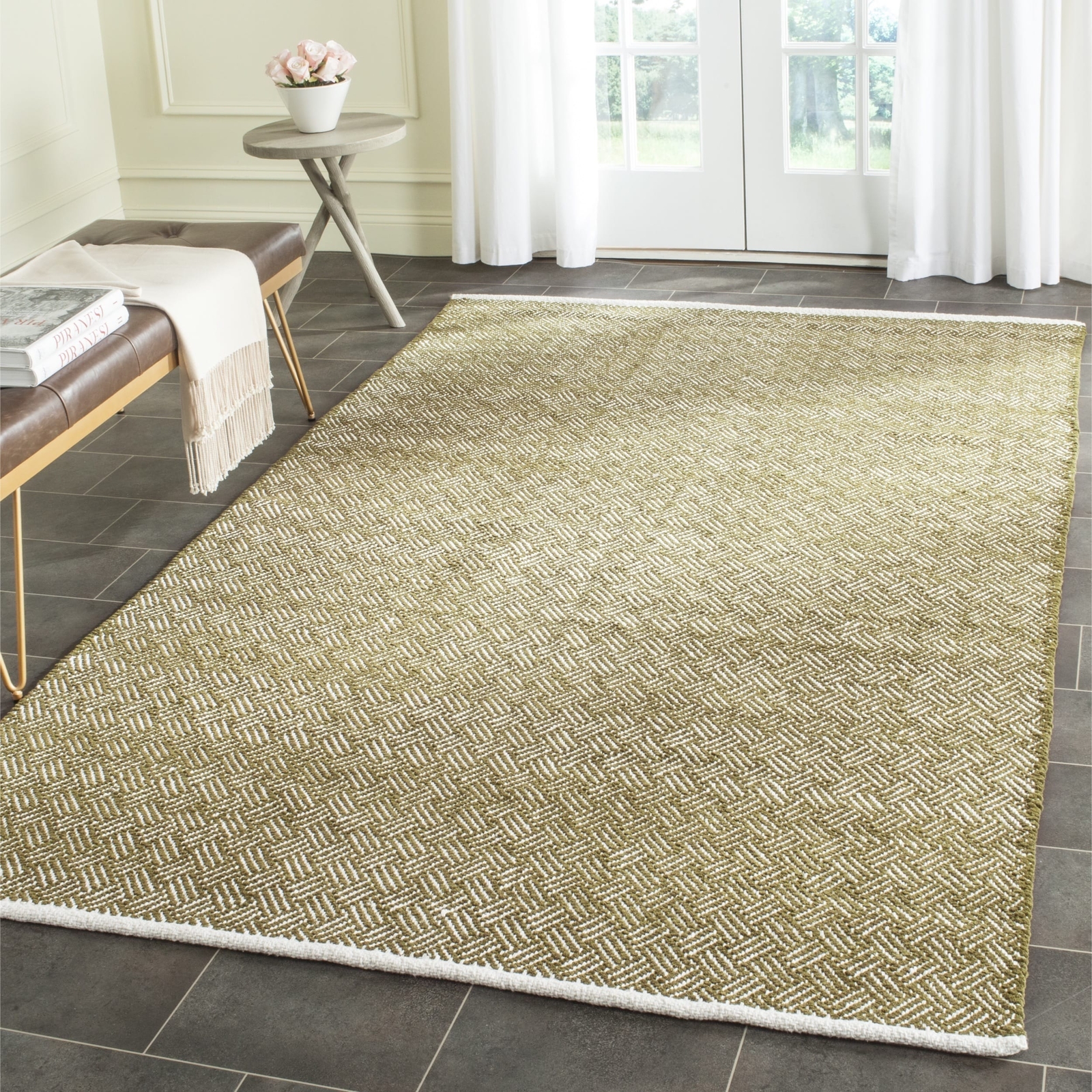 Safavieh Boston Collection Bos680b Handmade Olive Cotton Area Rug 8 Picture 1 Of 5