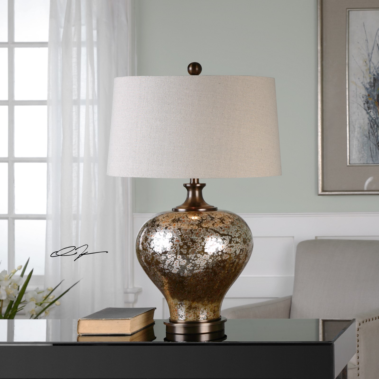 Uttermost Liro 30 Inch Mercury Glass Table Lamp 27154 1 At Picture 1 Of