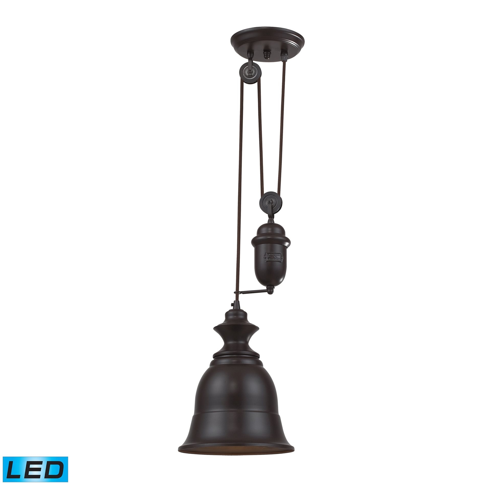 Elk Lighting Farmhouse Adjule Led Pendant In Oiled Bronze Picture 1 Of 2