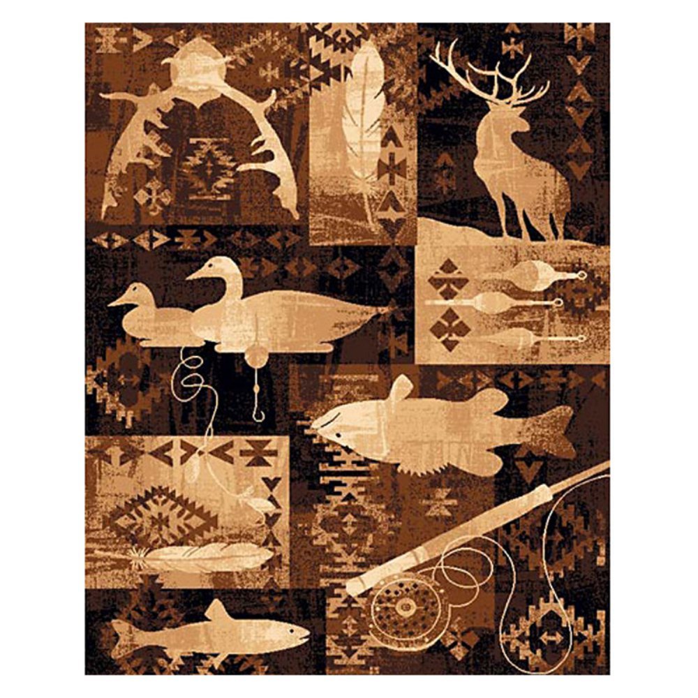 Donnieann Lg383 Goose Fish And Deer Area Rug Picture 1 Of