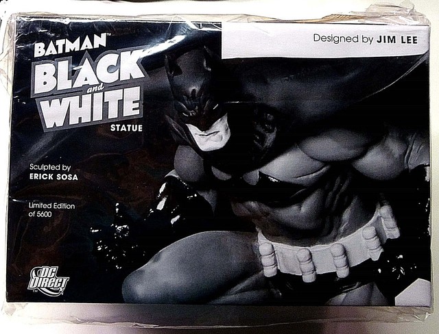 dc batman black and white statue