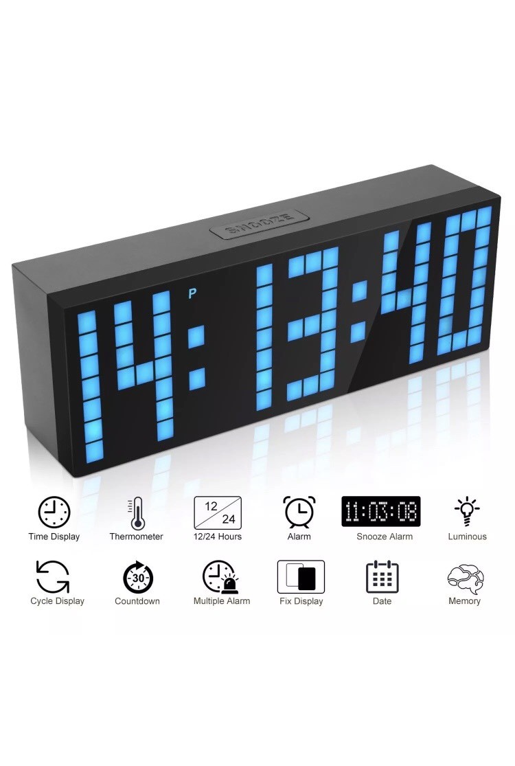 Ecvision Large Big Number Jumbo Led Snooze Wall Desk Alarm Clock Picture 1 Of 7