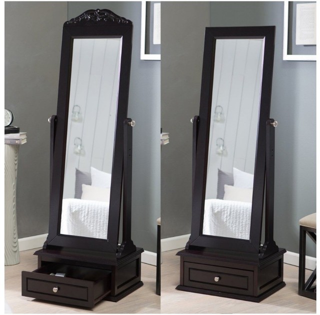 Cheval Floor Mirror Full Length Antique Vintage Swivel Tilt Drawer Cheval Floor Mirror Full Length Antique Vintage Swivel Tilt Drawer Wood Espresso