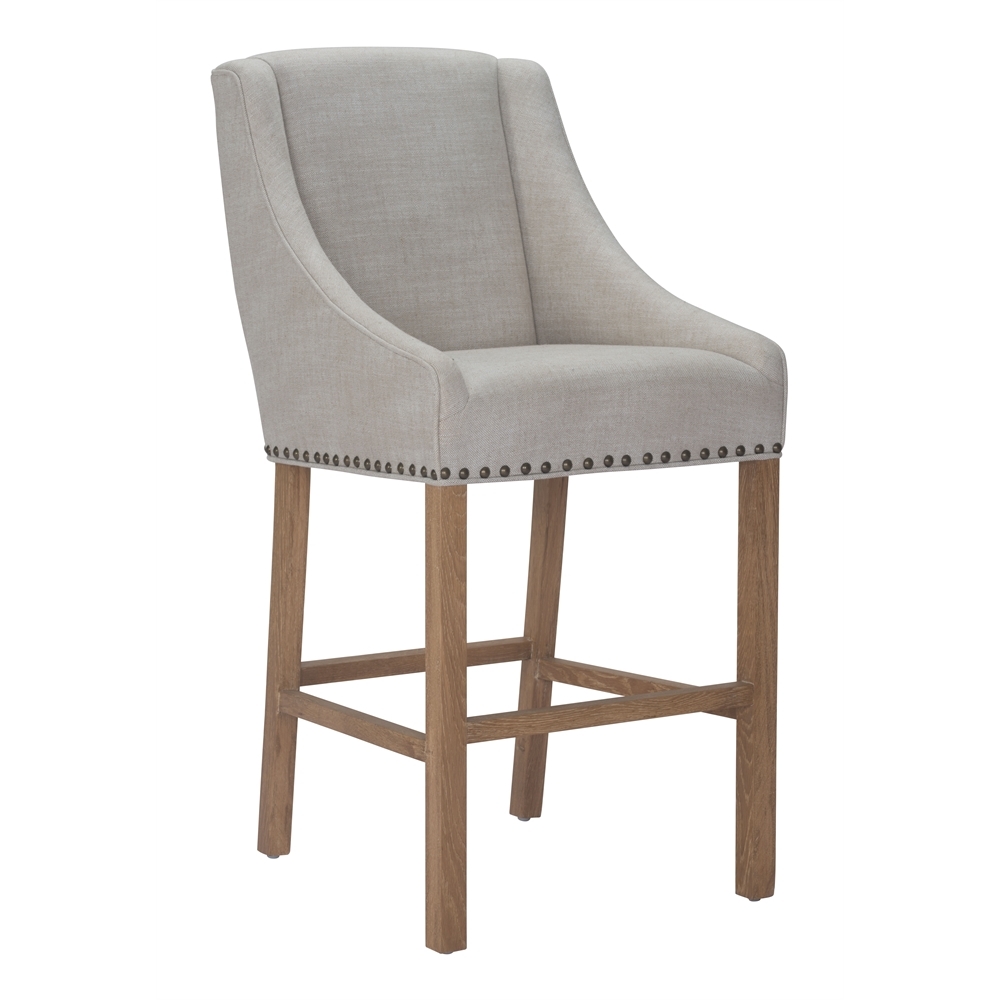 Zuo Indio Era Furniture Bar Chair In Beige Finish 98613 Picture 1 Of 4