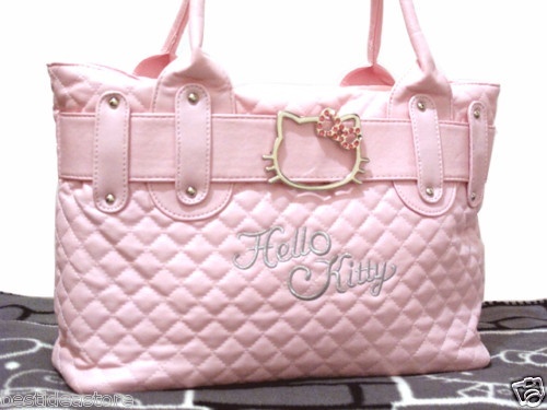 Hello Kitty Leather Purse Ebay Hello Kitty Quilted Faux Leather Ping Bag Handbag Tote Purse Baby Pink