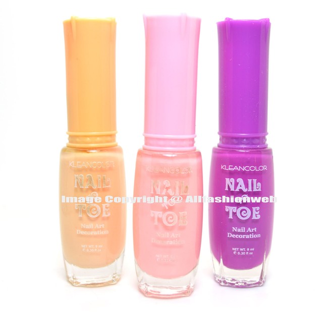 Kleancolor 3 Nail To Toe Art Thin Brush Apricot Fuschia Polish Kleancolor 3 Nail To Toe Art Thin Brush Apricot Fuschia Polish Lacquer 3artset02