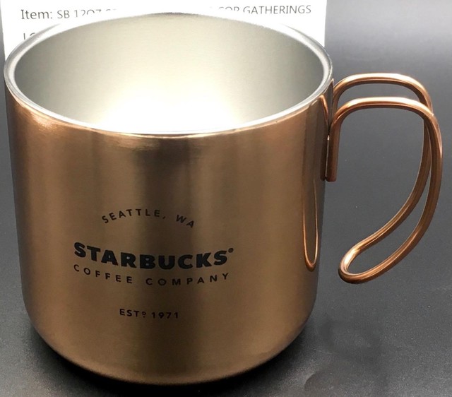 Copper Starbucks Coffee Company Handle Mug 12 Oz Ebay Starbucks Rose Gold Copper Stainless Steel Coffee Company Gatherings Mug Camping