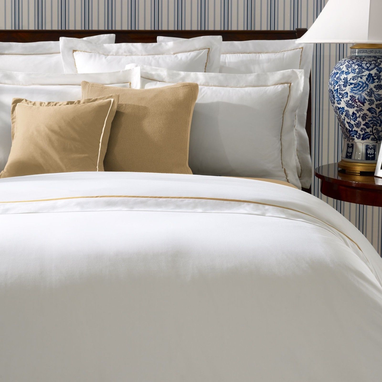 Ralph Lauren Palmer King Duvet Cover 3pc Set Burnished Chamois Picture 1 Of 2