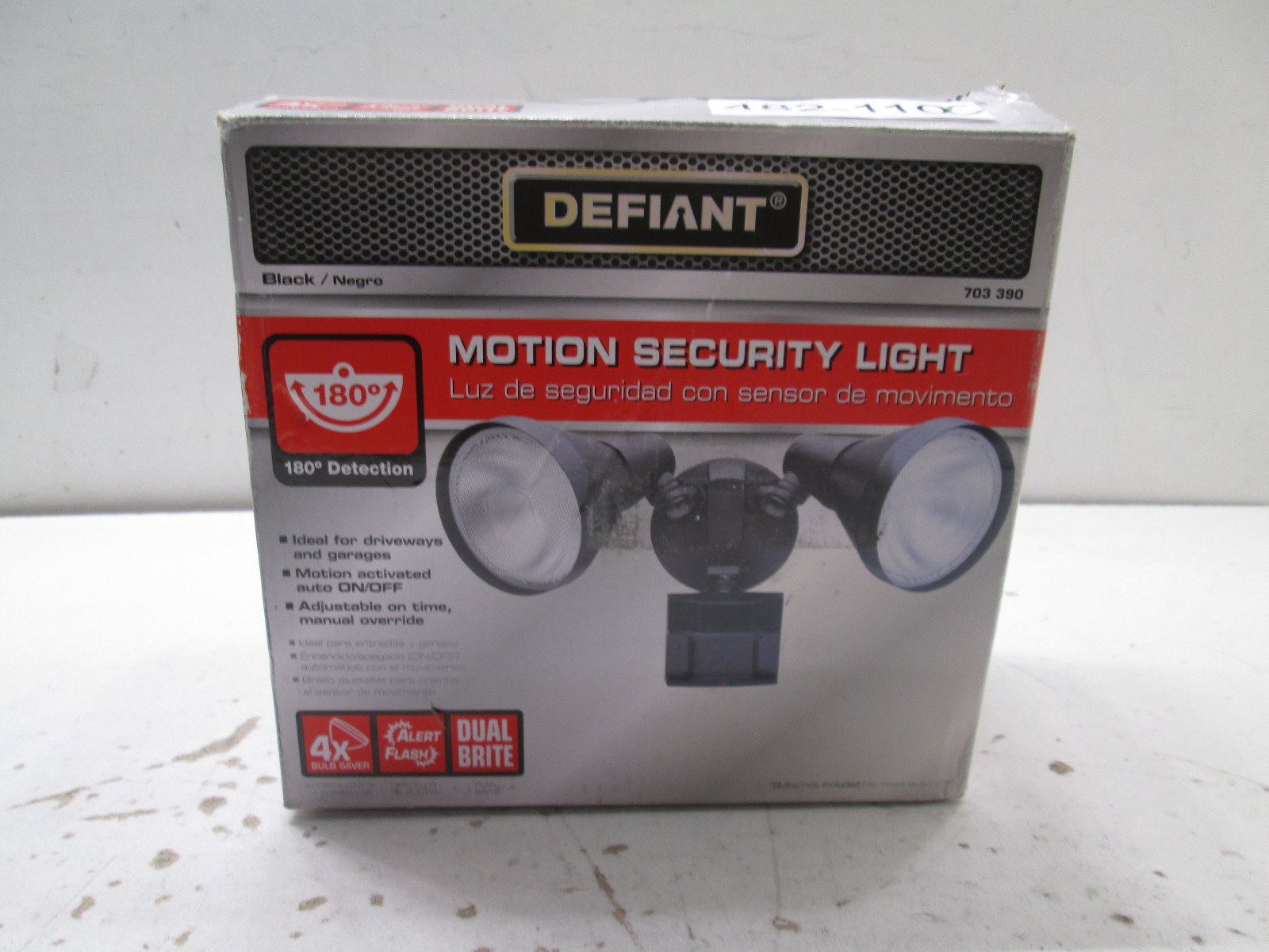Defiant 110 Black Motion Sensing Outdoor Security Light Picture 1 Of 8