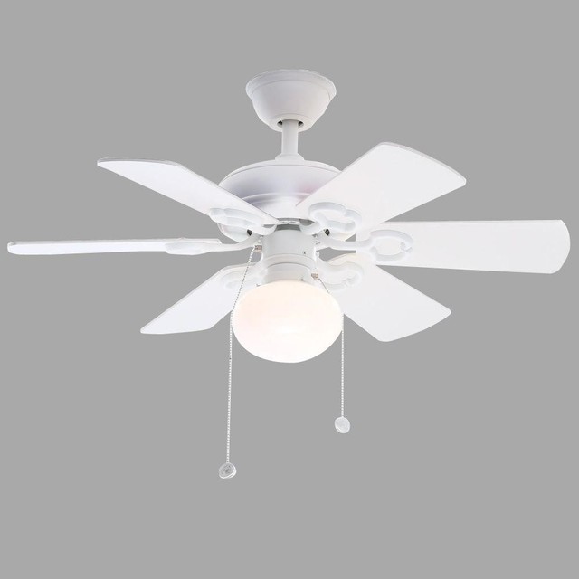 Hampton Bay Minuet Iii 36 Inch Small Room Ceiling Fan With Light Hampton Bay Minuet Iii 36 In Indoor White Ceiling Fan With Light Kit Glass New