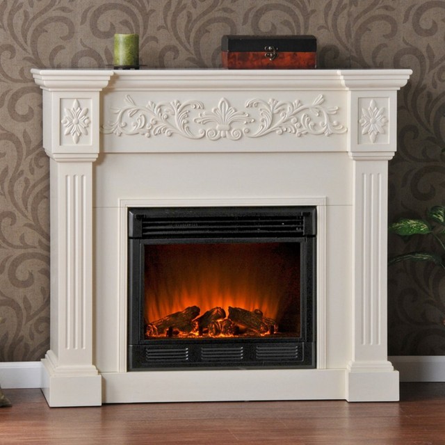 Southern Enterprises Calvert Ivory Electric Fireplace Southern Enterprises Calvert Ivory Electric Fireplace