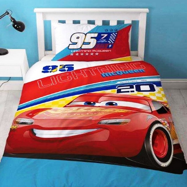 Disney Cars 3 Official Lightning Mcqueen Reversible Single Duvet Disney Cars 3 Official Lightning Mcqueen Reversible Single Duvet Cover Bedding S