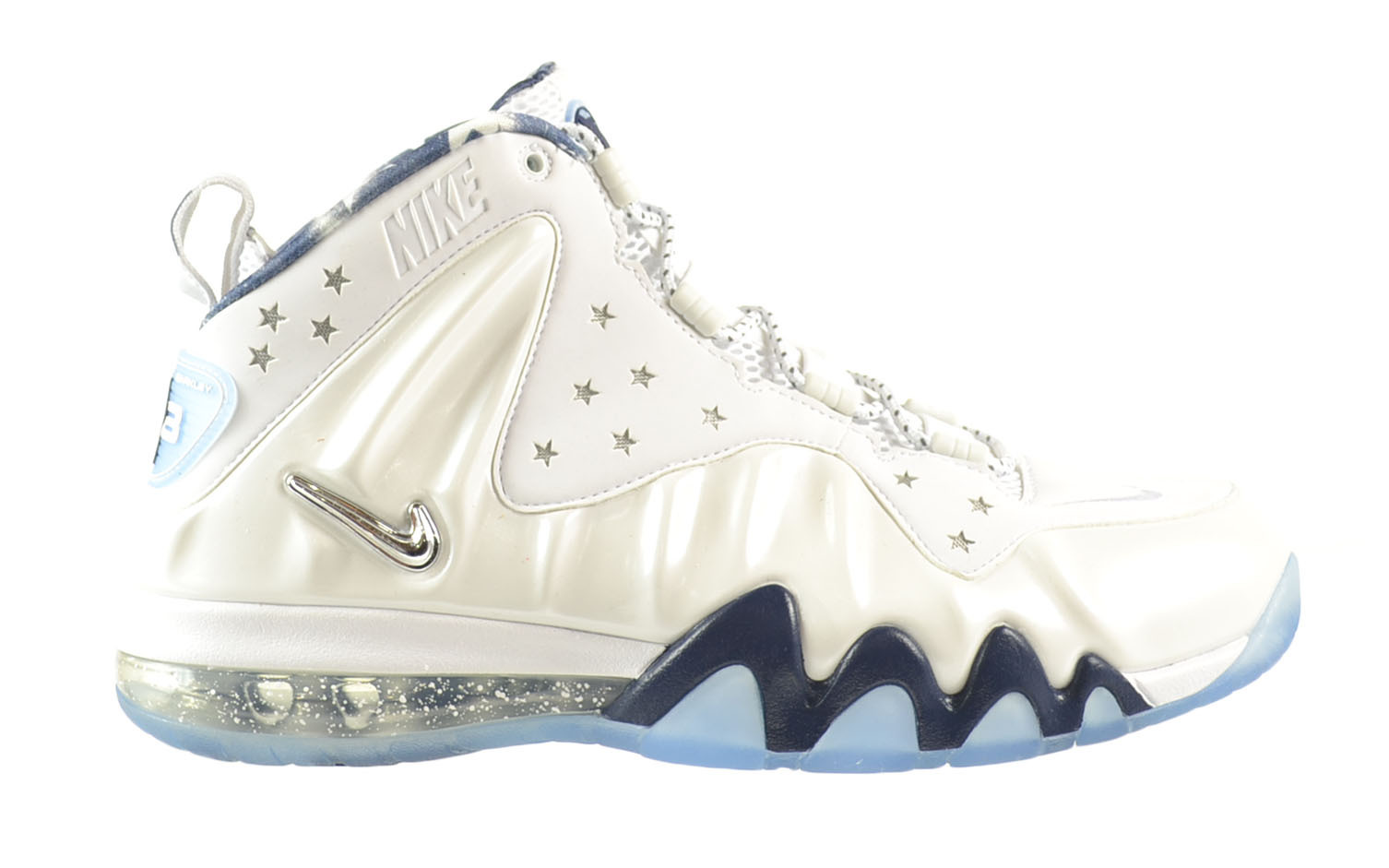NIKE BARKLEY POSITE MAX PRM QS WHITE/SILVER MEN SIZE 9.5 NEW 588527 100 NIKE BARKLEY POSITE MAX PRM QS WHITE/SILVER MEN SIZE 9.5 NEW 588527 100