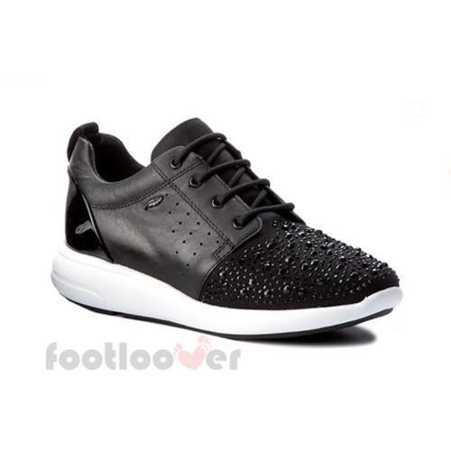 Scarpe Geox Ophira D621CA 08515 C9999 Sneakers Donna Black Pelle Strass Fashion Scarpe Geox Ophira D621CA 08515 C9999 Sneakers Donna Black Pelle Strass Fashion