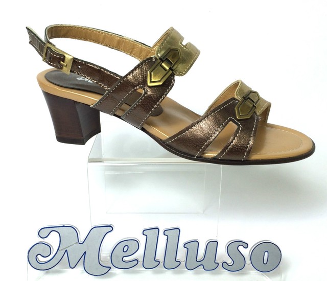 MELLUSO SCARPE DONNA SANDALO COLORE ORO E BRONZO TACCO 5 CM ITALIAN SHOES MELLUSO SCARPE DONNA SANDALO COLORE ORO E BRONZO TACCO 5 CM ITALIAN SHOES