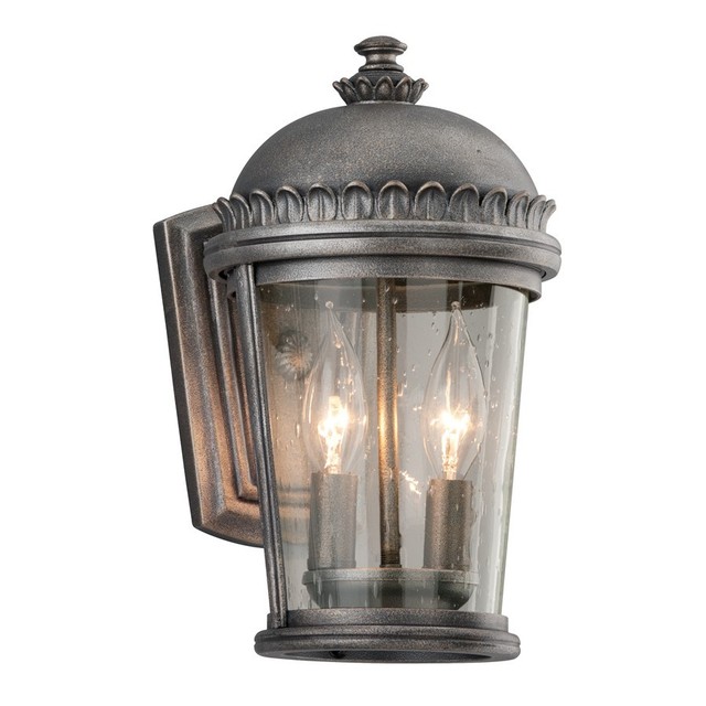 Troy Lighting B3561 Aged Pewter Ambassador 2 Light Outdoor Wall Troy Lighting Ambassador 2 Light Wall Lantern Sm Aged Pewter B3561