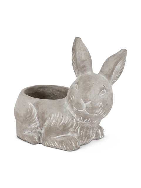 Grey 7 Cement Crouching Rabbit Easter Spring Decor Flower Pot Grey 7 Cement Crouching Rabbit Easter Spring Decor Flower Pot Planter