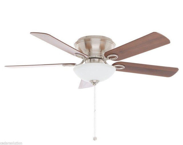 Hampton Bay Adonia 52 Inch Hugger Ceiling Fan With Light Kit Brushed Hampton Bay Adonia 52 In Indoor Brushed Nickel Ceiling Fan