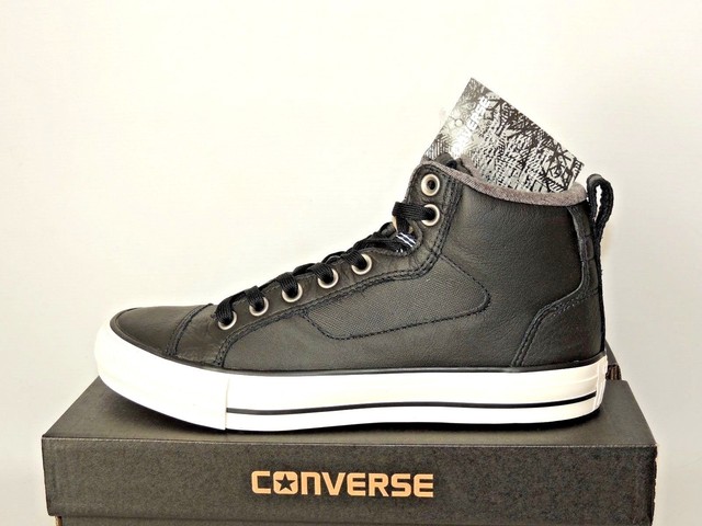 Converse Ctas Asilo MID nero pelle sneaker alte taglia UK 7. EU41. NUOVO con scatola Converse Ctas Asilo MID nero pelle sneaker alte taglia UK 7. EU41. NUOVO con scatola