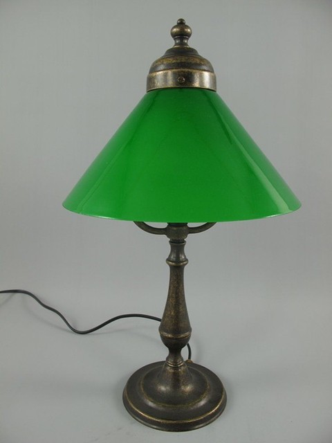 G1059 Victorian Table Lamp Brass Green Umbrella Desk G1059 Victorian Table Lamp Brass Green Umbrella Desk