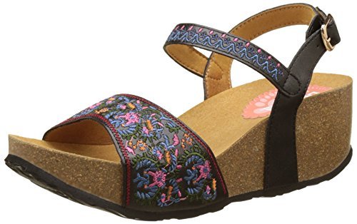 Desigual White Flowers Scarpe Col Tacco con Cinturino a T Donna Nero z5y Desigual White Flowers Scarpe Col Tacco con Cinturino a T Donna Nero z5y