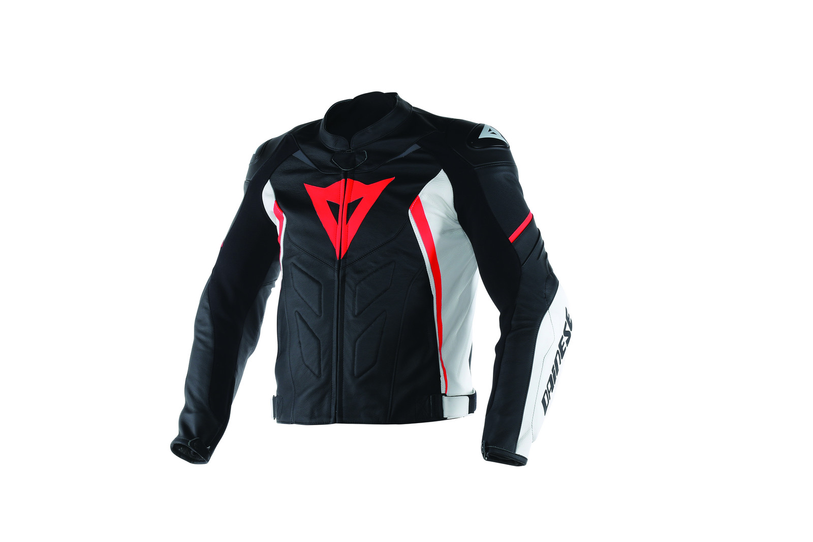 Dainese Leather Jacket G Avro D1 Pelle Nero Bianco Rosso Fluo 58 Dainese Leather Jacket G Avro D1 Pelle Nero Bianco Rosso Fluo 58 About This Picture 1 Of