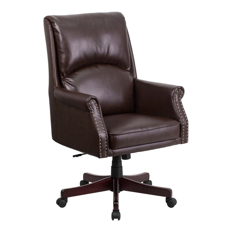 Flash Furniture High Pillow Back Brown Leather Executive Swivel Flash Furniture High Pillow Back Brown Leather Executive Swivel Office Chair Be The First To Write A Review About This 3 Watching Picture 1 Of