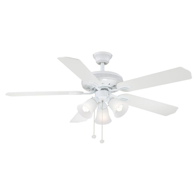 Hampton Bay Glendale 52 Inch Ceiling Fan With Light Kit White Hampton Bay Glendale 52 In Indoor White Ceiling Fan With Light Kit