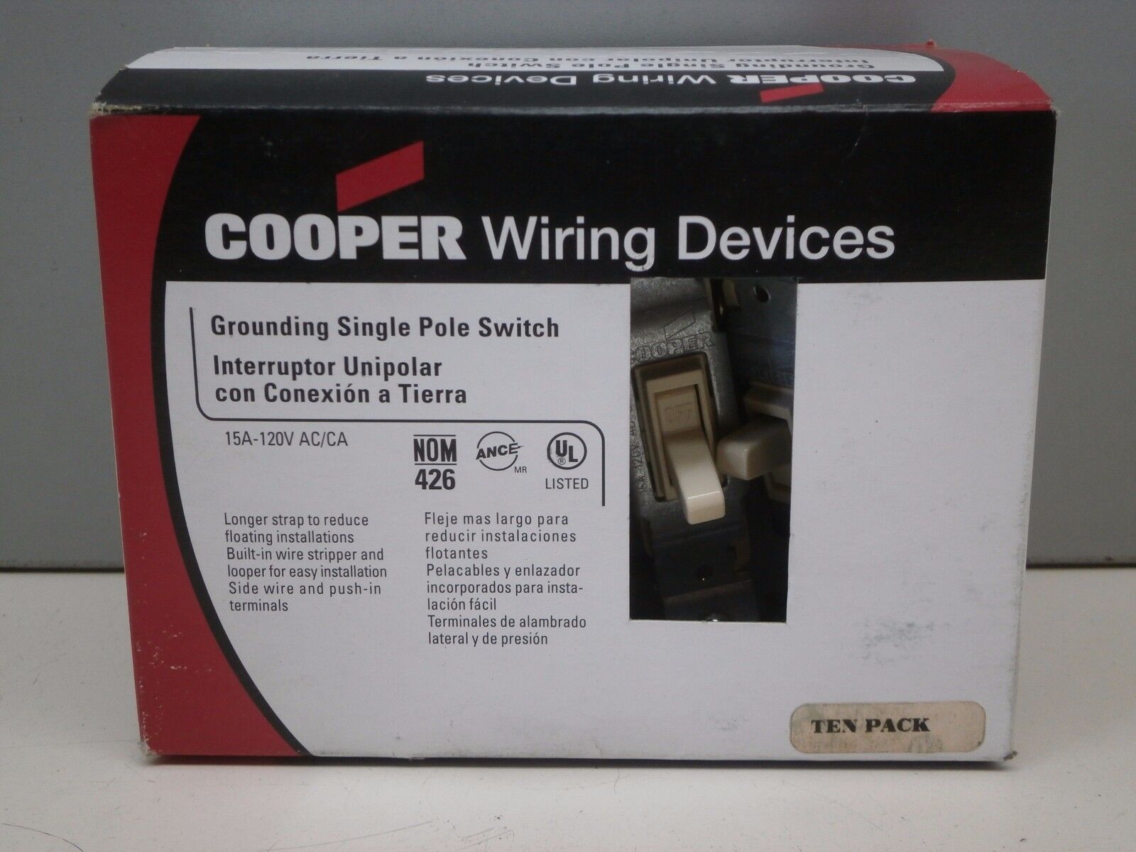 6 Cooper Single Pole 15a 120v Toggle Light Switch Ivory 1301 7v Picture 1 Of 2