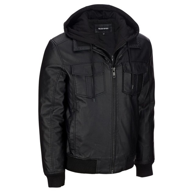 Black Rivet Mens Big Tall Fauxleather Er Jacket 2xlt Black Rivet Mens Big Tall Fauxleather Er Jacket