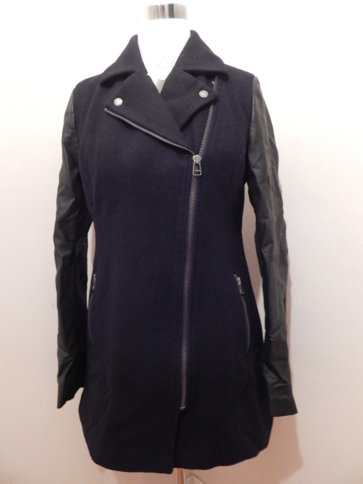Women S Coats Simons Burberry London Women Fur Sleeve Wool Pea Coat