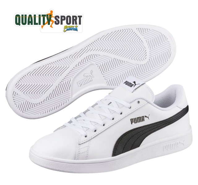 Puma Smash Leather Casual da Uomo BIANCO/Bianco Scarpe Da Ginnastica Scarpe Puma Smash Leather Casual da Uomo BIANCO/Bianco Scarpe Da Ginnastica Scarpe