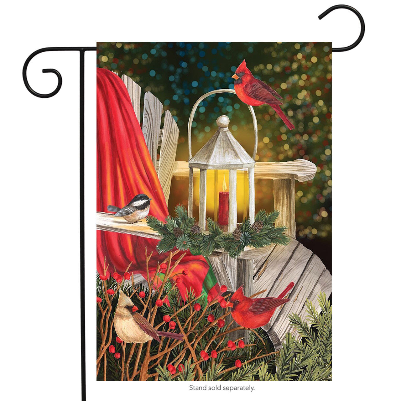 Cardinal Lantern Garden Flag Greenery Adirondack Chair Picture 1 Of 2