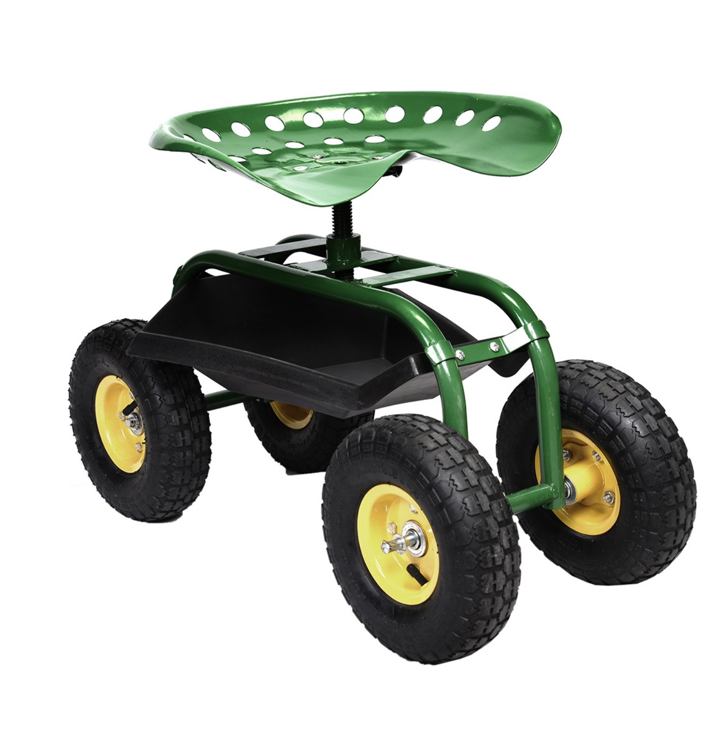 Green Garden Cart Rolling Work Seat With Heavy Duty Tool Tray Picture 1 Of 4