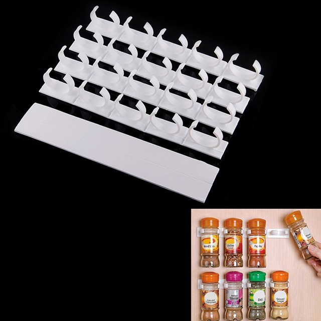 4 Sets Kitchen Clip E Gripper Jar Rack Storage Holder Wall 4 Sets Kitchen Clip E Gripper Jar Rack Storage Holder Wall Cabinet Door Wf