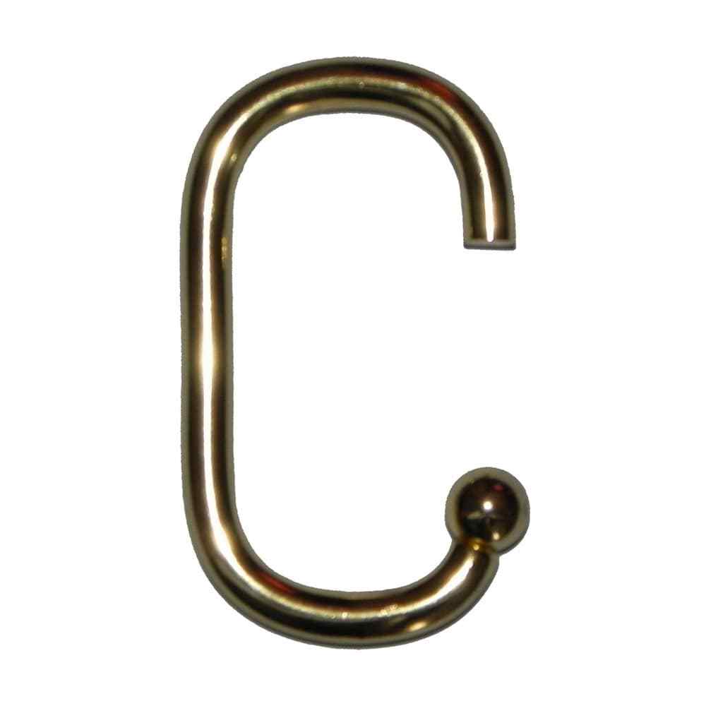 Carnation Home Fashions Inc C Type Metal Shower Curtain Hook Brass Picture 1 Of