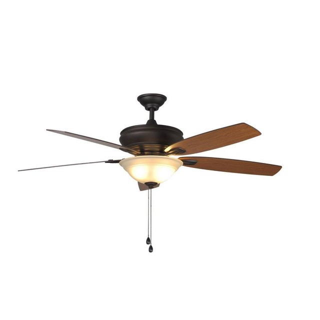 Hampton Bay Trafton 60 In Oil Rubbed Bronze Ceiling Fan Indoor Oil Rubbed Bronze Ceiling Fan With Light Kit